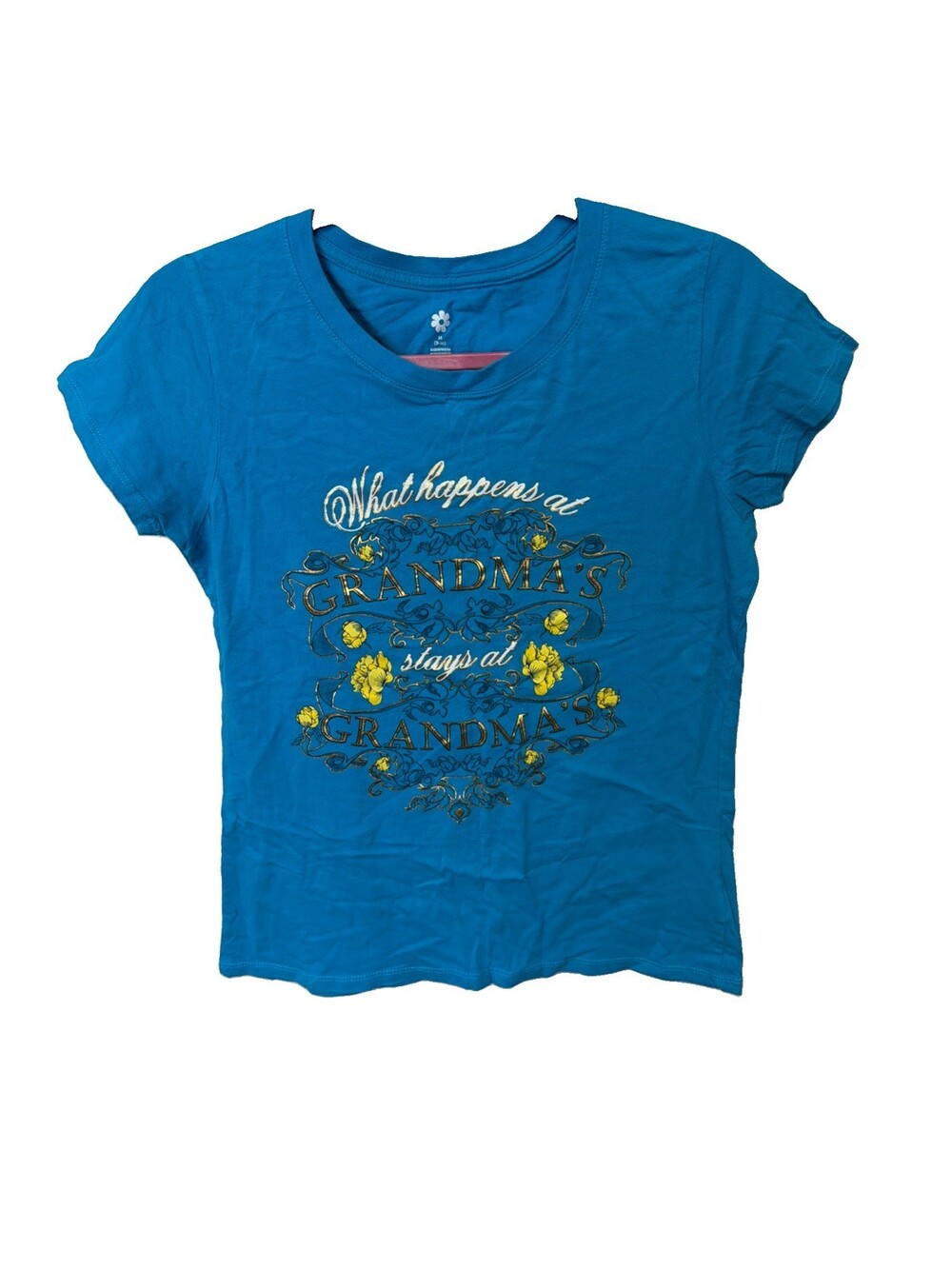 What Happens At Grandma’s Stays At Grandma’s Teal T-shirt Size M (8-10) G0025
